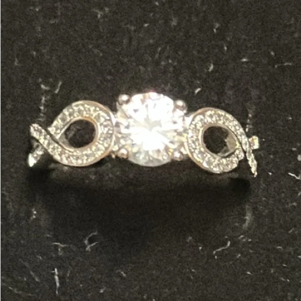 Cubic Zirconia Size 7 Silver-Tone Ring